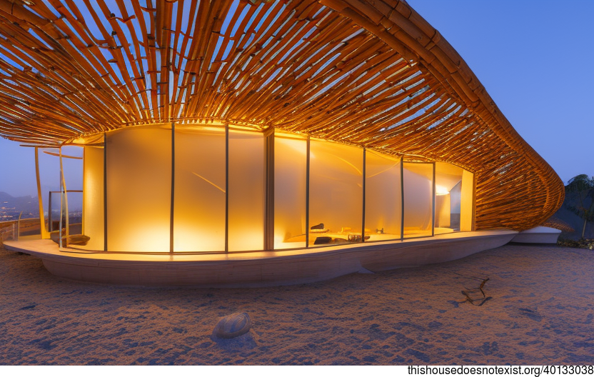 Shenzhen's Exposed, Curved Glass and Bamboo House With a Steaming Hot Jacuzzi and Sunset View