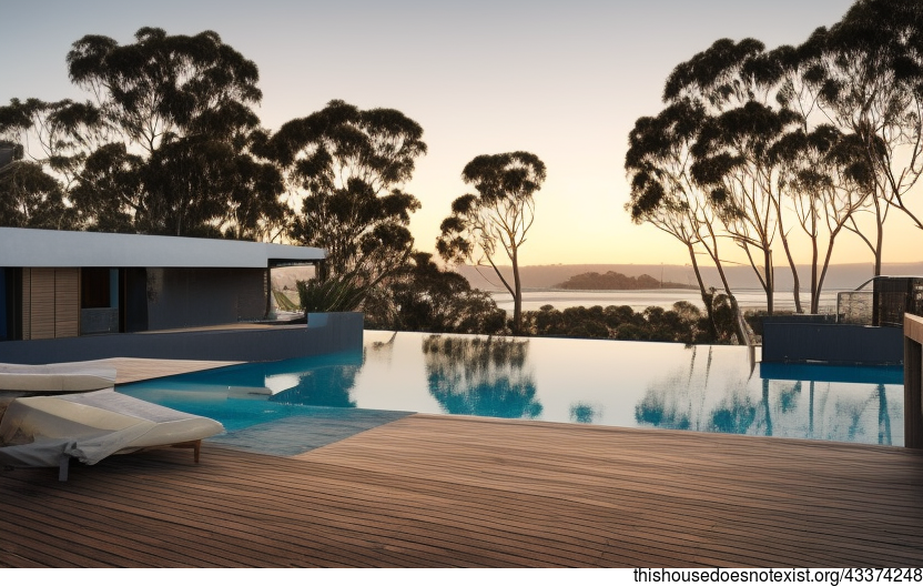 Tribal House Exterior with Beach Sunrise View in Melbourne, Australia