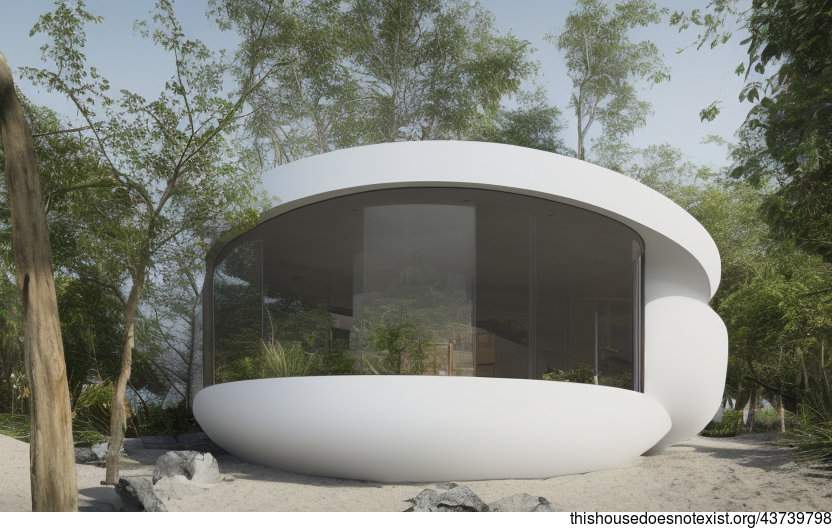 A Modern, Sustainable, and Eco-Friendly Home with a Minimalist Exterior and a Stunning View of the Beach