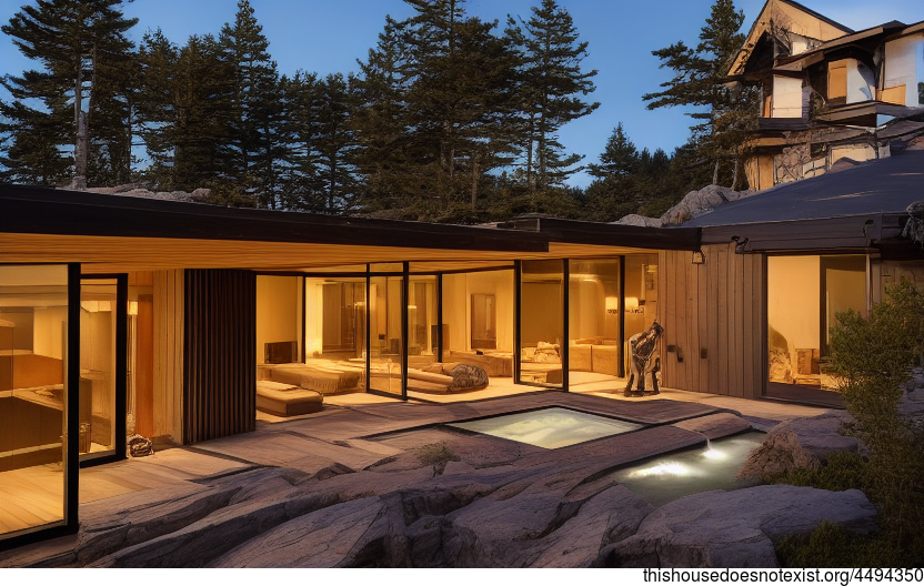 Sunset at the Steamy Glass House on the Rocks