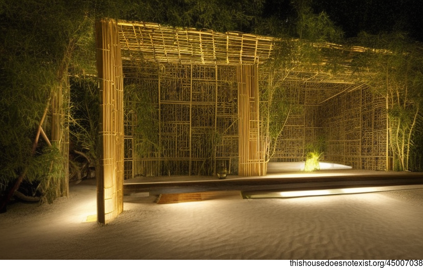 Triangular Bamboo House in Beijing, China