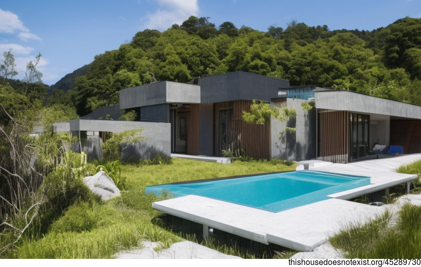 Eco-friendly modern house with exterior the beach noon Zurich Switzerland