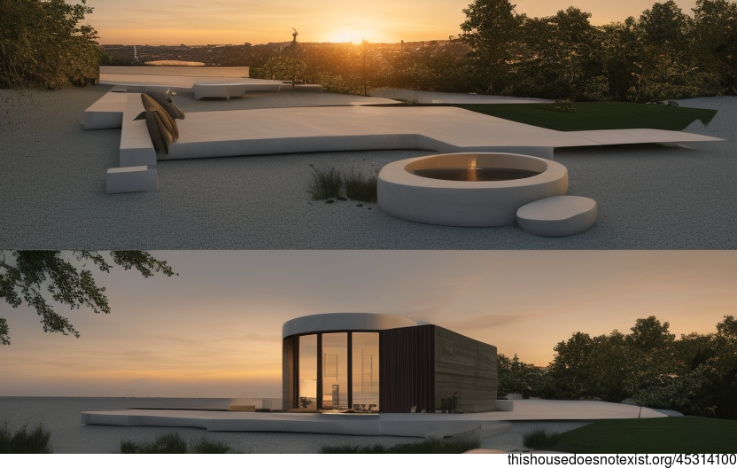 A Modern Minimalist Design with a Stunning Sunset View