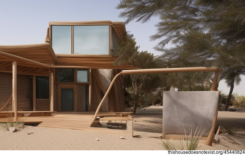 A Modern Beach House in Riyadh, Saudi Arabia

This modern beach house in Riyadh, Saudi Arabia features exposed curved bamboo, glass, and wood