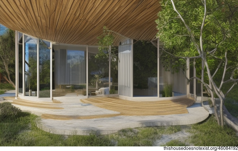 A Sustainable, Eco-Friendly Home with an Exposed Circular Glass Facade and Meandering Vines