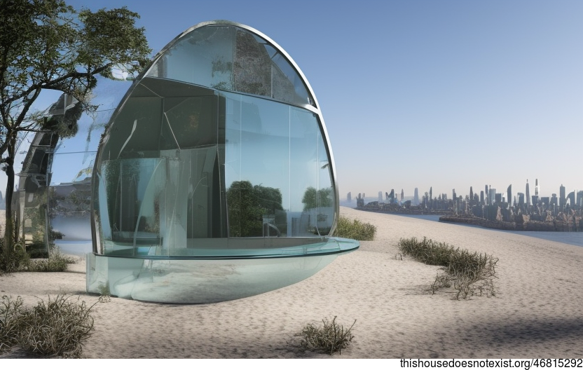 A Modern, Eco-Friendly, and Maximalist Home with an Exposed Curved Glass Exterior and a Mirror Finish