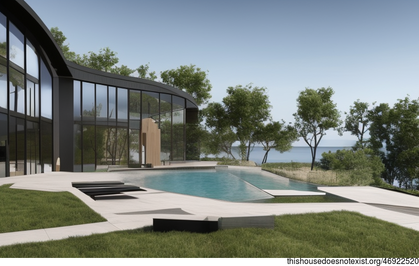 A Modern Beach House in Chicago with an Infinity Pool and Exposed Bamboo