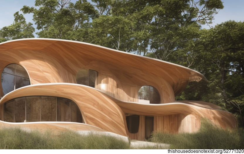 A Modern, Sustainable Home With Exposed Curved Bejuca Wood and