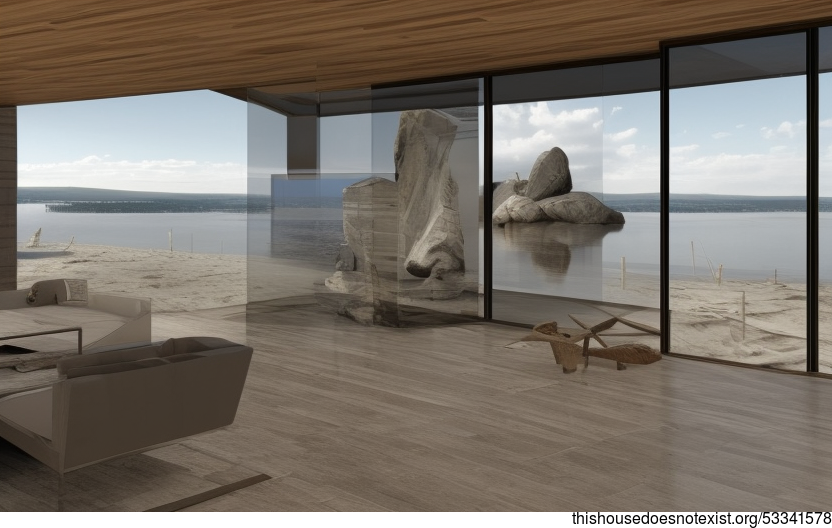 A Modern Beach House in Montreal, Canada with an Exposed Polished Glass and Bamboo Exterior and a View of the City in the Background