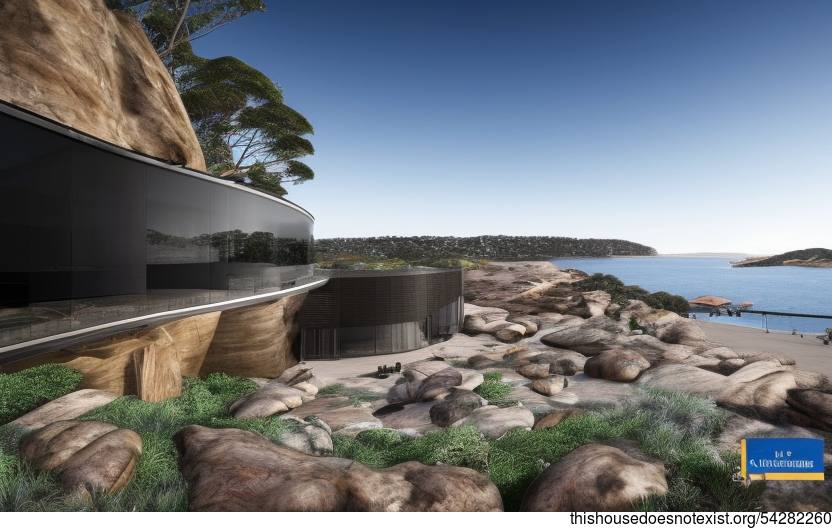 A Modern Beach House in Sydney, Australia with an Exterior View of the Beach at 11am