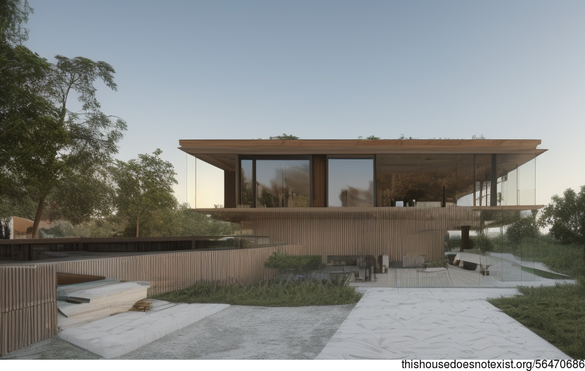 A Modern Architecture Home With Exposed Polished Bejuca Meandering Vines, Glass, and Timber