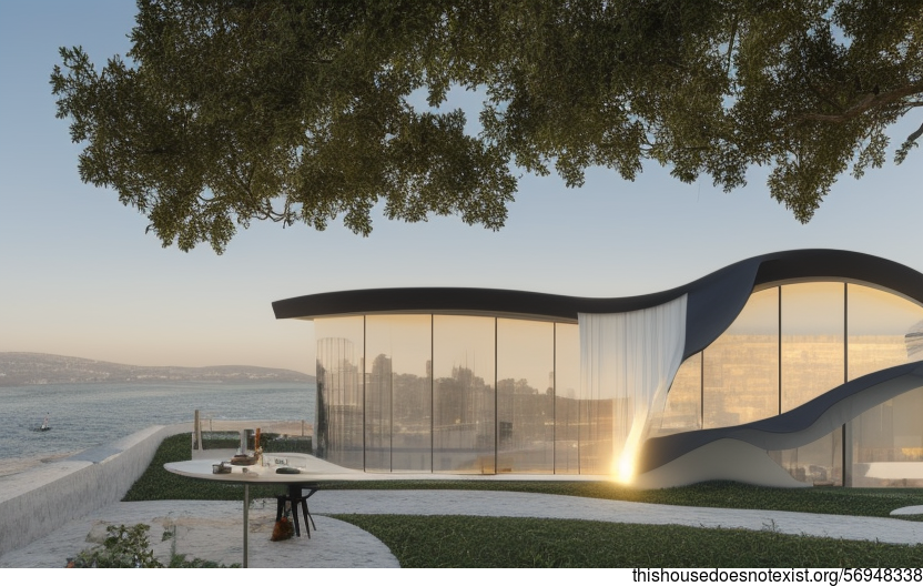 Beach House with Hanging Plants and Exposed Black Stone in Istanbul, Turkey