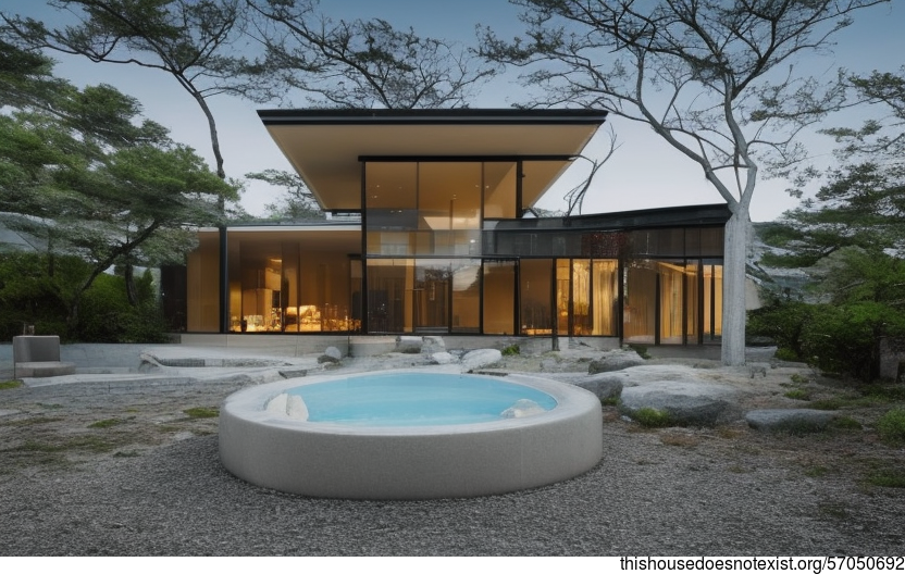 A modern architecture home designed for living on the beach, with Seoul, South Korea in the background