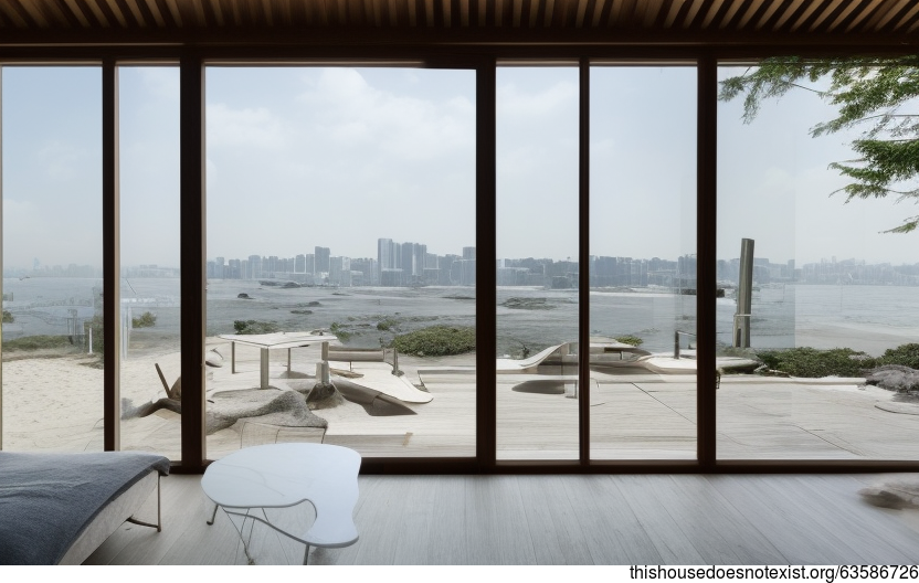 Eco-Friendly House Exterior With Exposed Circular Glass and Bamboo in Tokyo, Japan