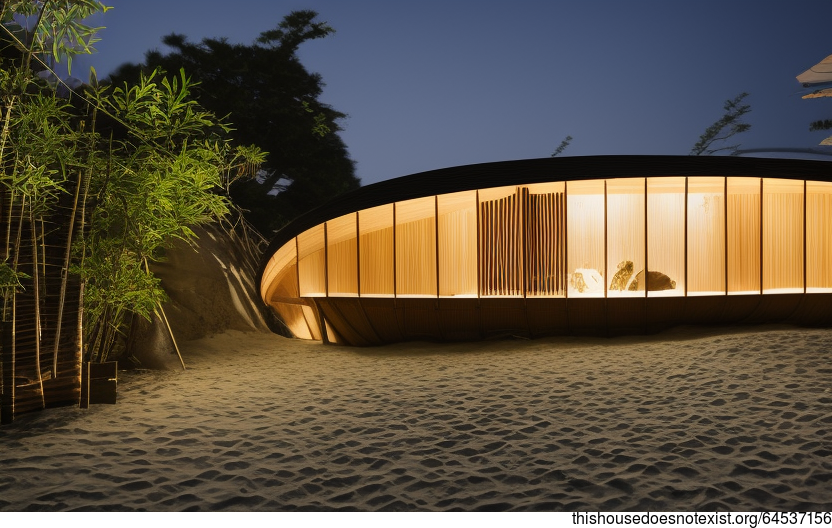A Modern Tokyo Home with Hanging Plants and a Beach View