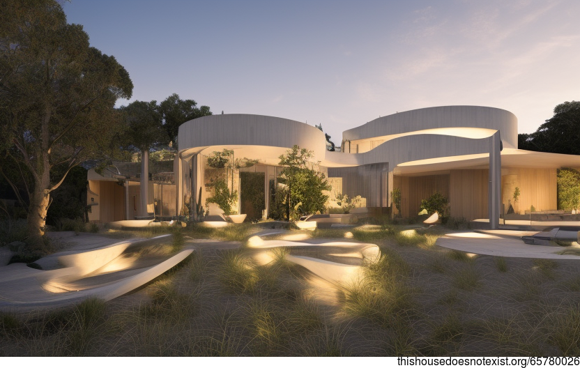 The Exposed and Curved Bejuca Wood in the Madrid, Spain Sunset