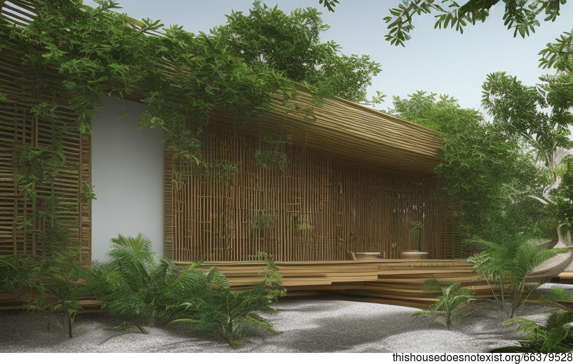 Beach House with Hanging Plants and Steaming Hot Spring