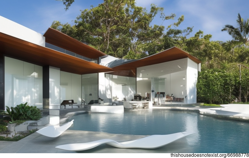 A Modern Architecture Home With an Infinity Pool and a View of Manila