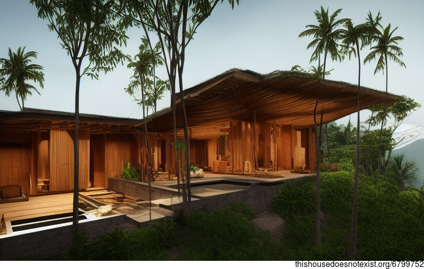 A Curved Bali House with an Exposed Wood Exterior

This modern architecture home is designed with a curved bamboo exterior and exposed wood detailing