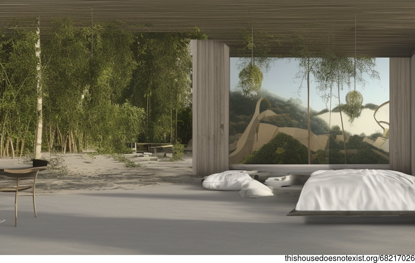 Beach House in Brussels, Belgium With Exposed Round Bejuca and Meandering Vines