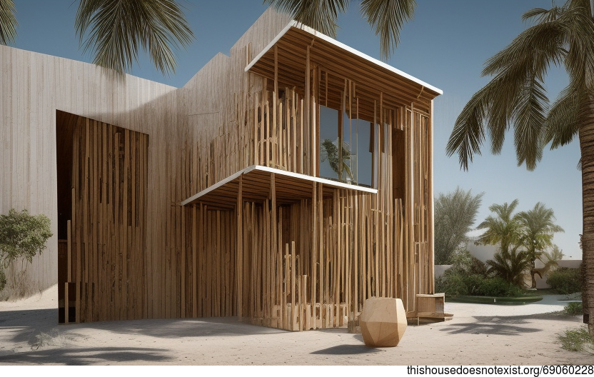 Tribal Maximalist House Exterior with Beach View, Riyadh, Saudi Arabia