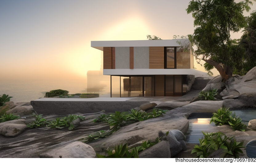 Traditional meets modern in this Mumbai, India home with an incredible view of the sunset over the water