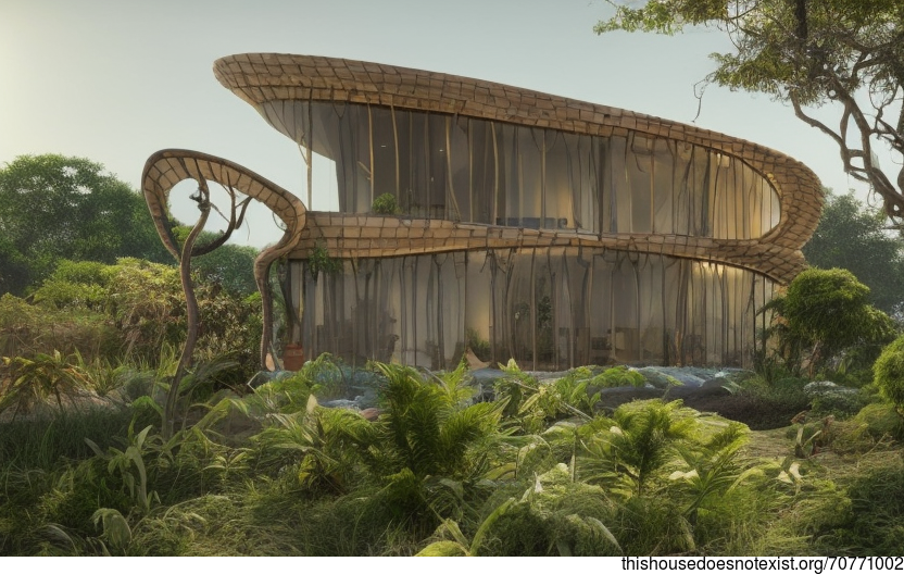 A Generational Eco-Friendly Home Exterior with Sunset Views of Mumbai, India