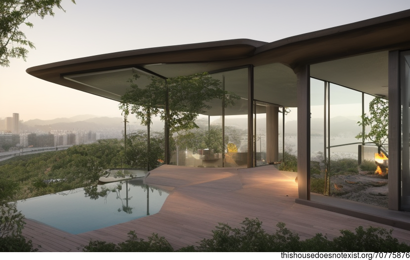 A Modern Beach House with Exposed Glass and Stone