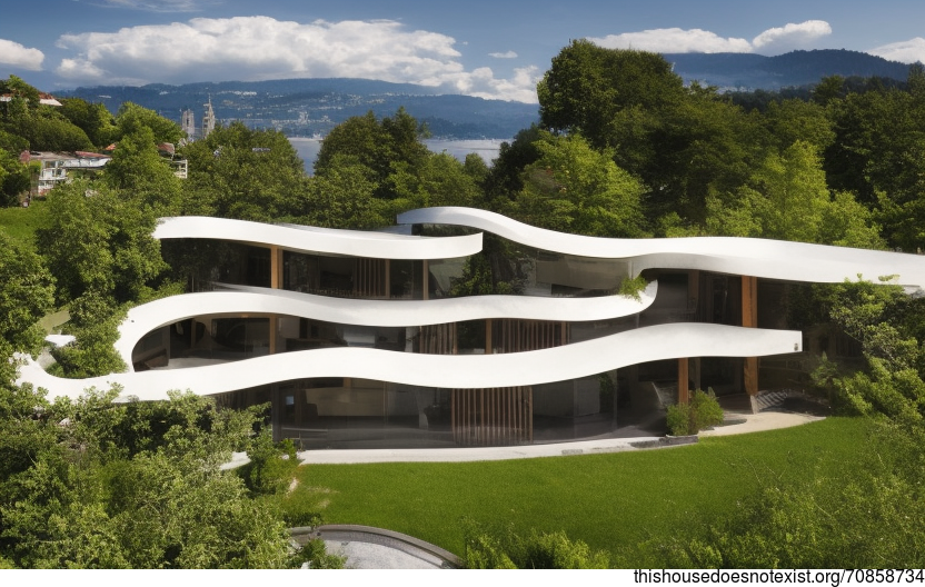 A Modern Beach House in Zurich, Switzerland With an Exposed Curved Bejuca and Meandering Vines