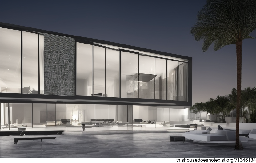 A Modern Riyadh Home with an Exposed Circular Black Stone Facade
