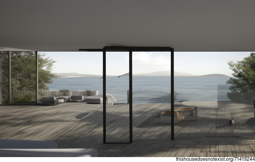 Exposed Bamboo and Stone Exterior With a View