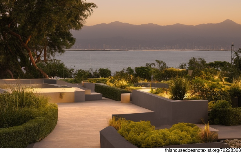 An Exposed, Circular Oasis with Vines, Rocks, and a Jacuzzi