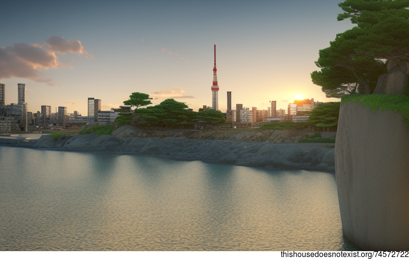 A Curved Glass House in Tokyo with a Stunning View of the Sunset