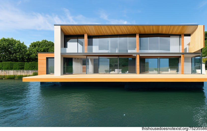 A Modern Beach House in London with an Exposed Curved Timber and Bamboo Glass Exterior and a Steaming Hot Spring Outside
