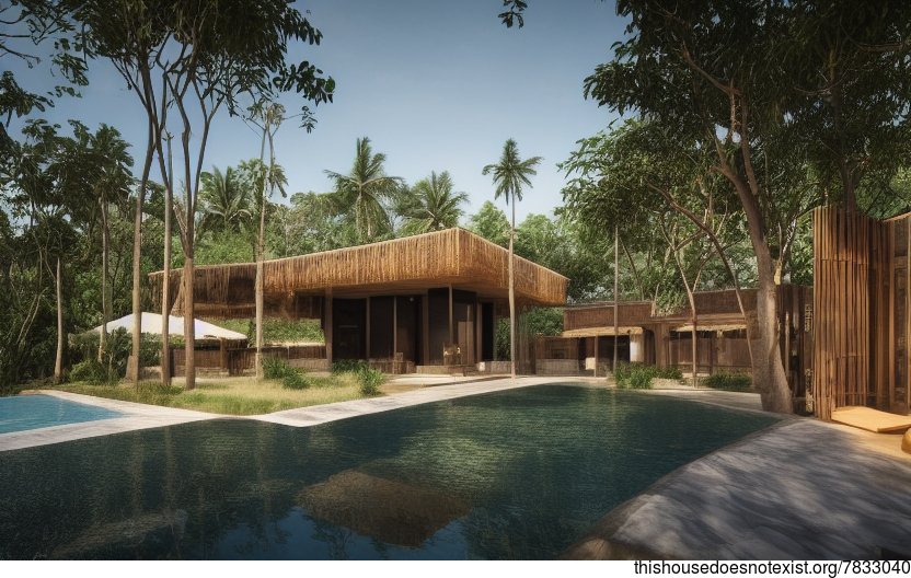 A Modern Balinese Home with Exposed Wood and Stone Elements