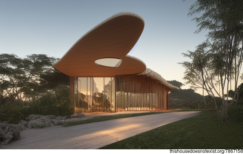 A Curved, Exposed Wood and Bamboo House in Florianopolis, Brazil
