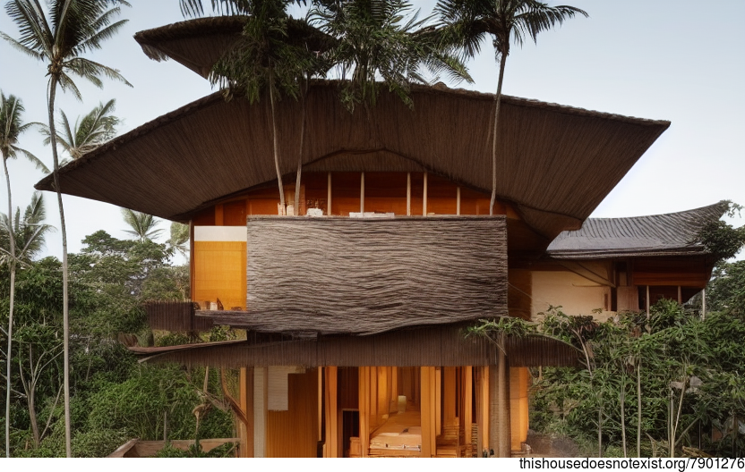 Bali-Inspired Architecture with Exposed Wood and Bamboo