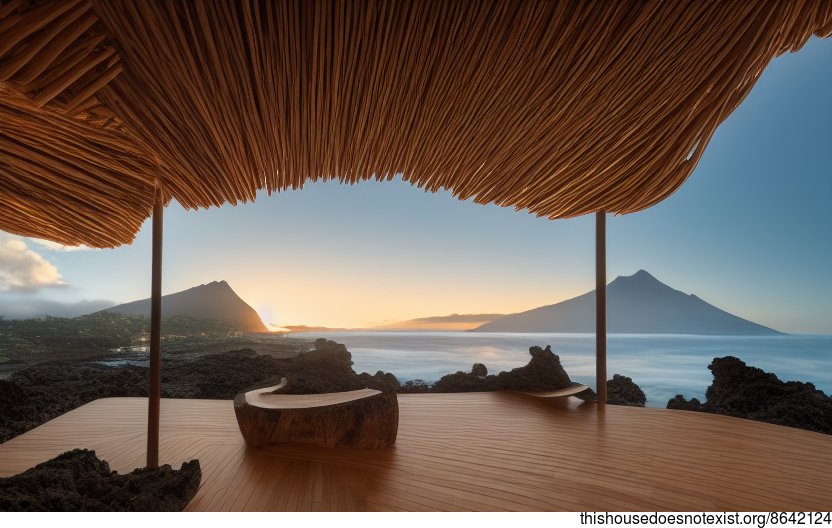 A Modern Hawaii Home With Exposed Wood and Curved Bamboo