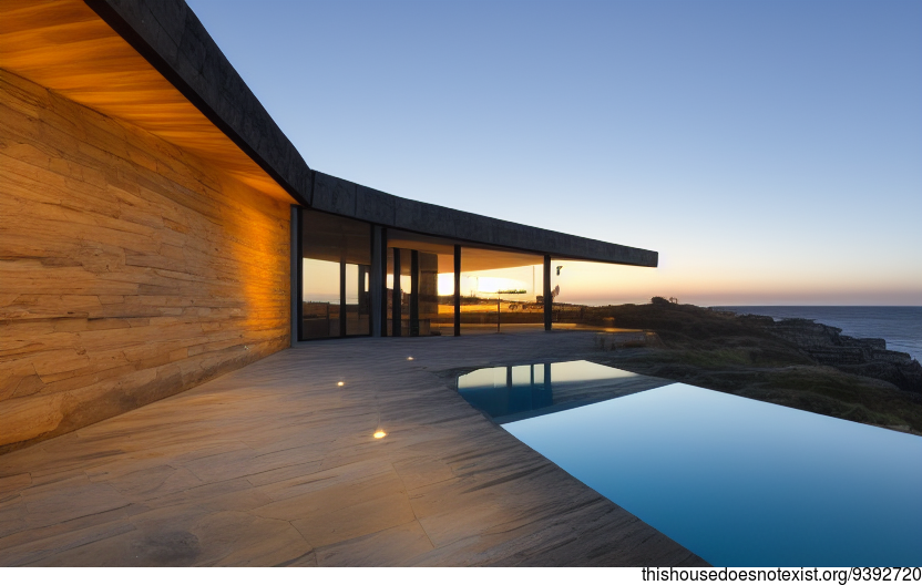 A modern architecture home in Ericeira, Portugal that is designed to take in the beautiful golden hour sunset