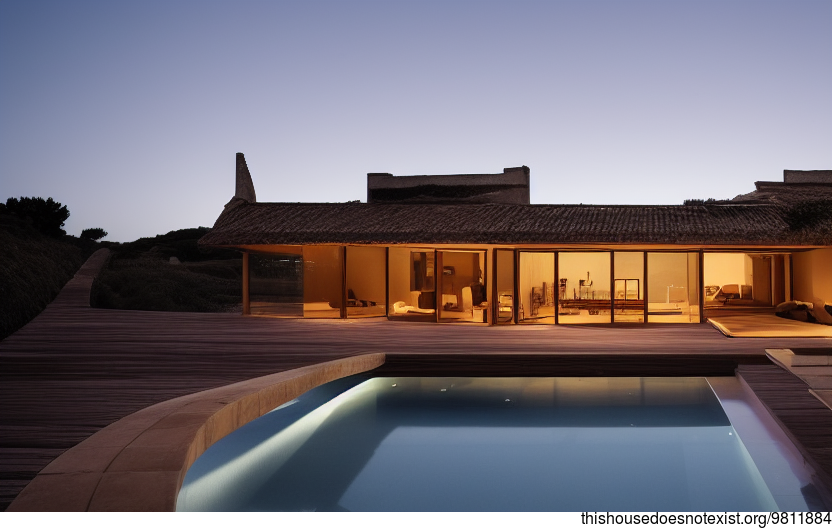 A Portugal Home With an Infinity Pool, Exposed Brick & Curved Timber