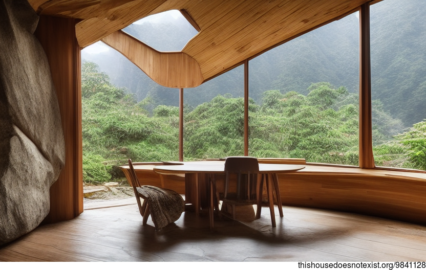 A Modern Cabin in Taiwan with Exposed Wood, Stone, and Bamboo, and a Steamy Hot Spring Outside