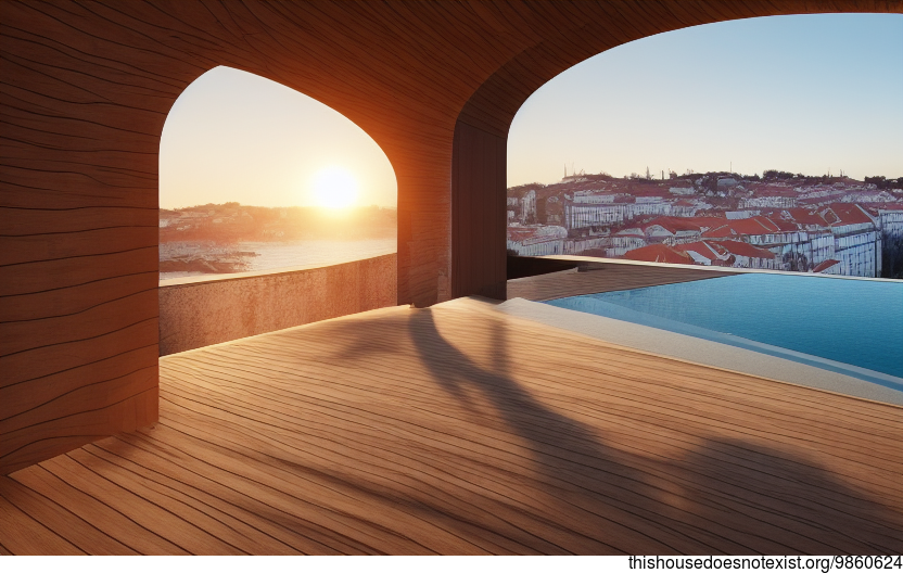 A Modern Lisbon Home With an Infinity Pool and Exposed Timber Beams