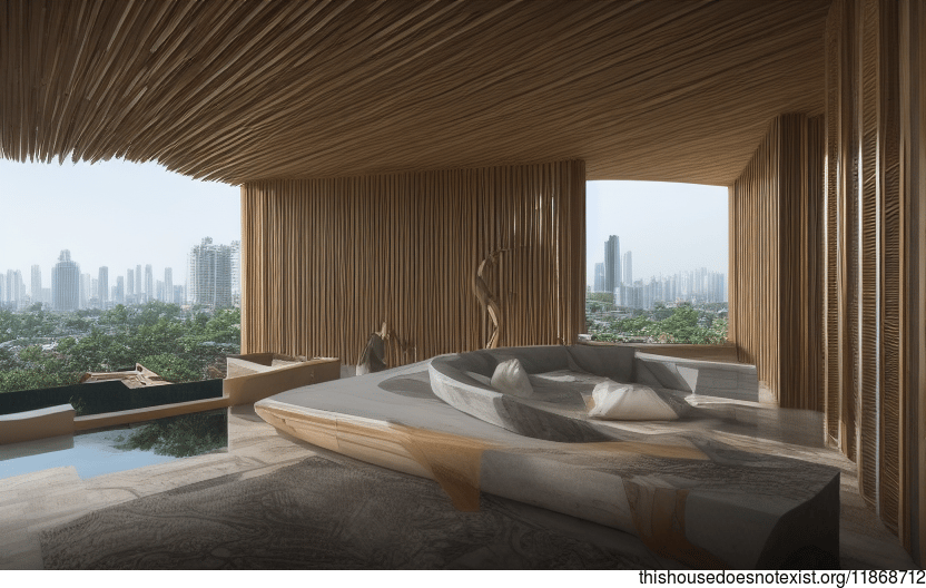 Sustainable, eco-friendly architecture in Bangkok, Thailand designed to be exposed to the elements