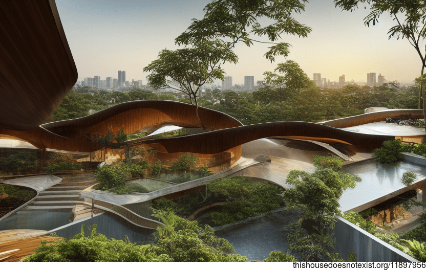 This Exposed, Curved Bamboo and Rocks House is Designed for Sustainable, Eco-Friendly Living