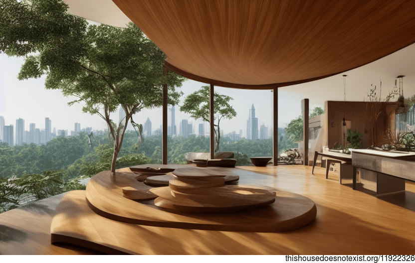 A bamboo and stone home in Bangkok, Thailand that is eco-friendly and sustainable