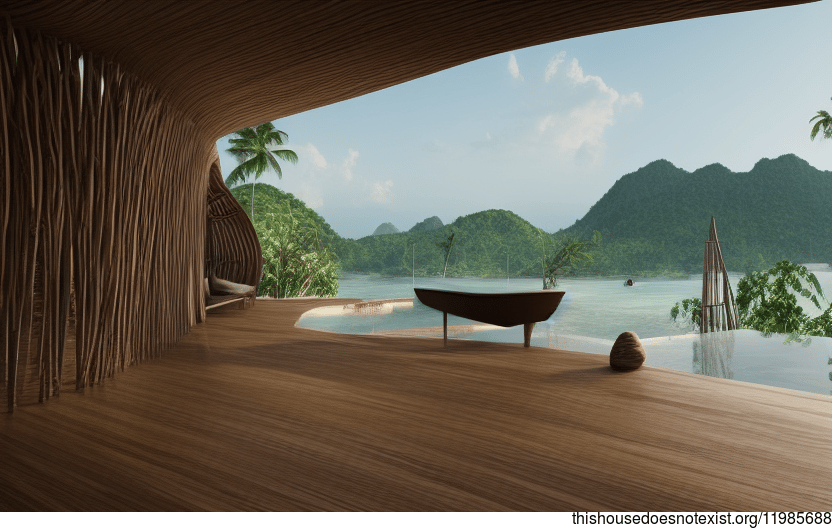 A Modern Samui Home with Exposed Wood and Curved Bamboo
