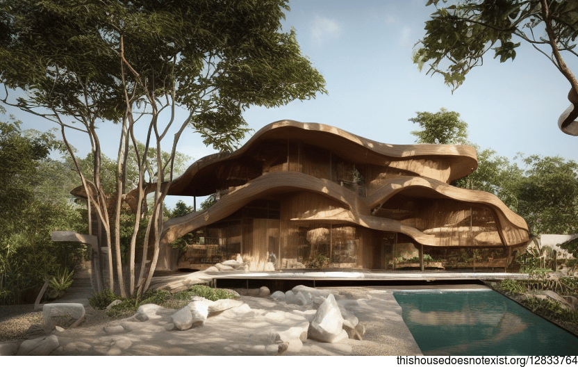 A Curved Bamboo and Stone House in Thailand That Is Eco-Friendly and Sustainable