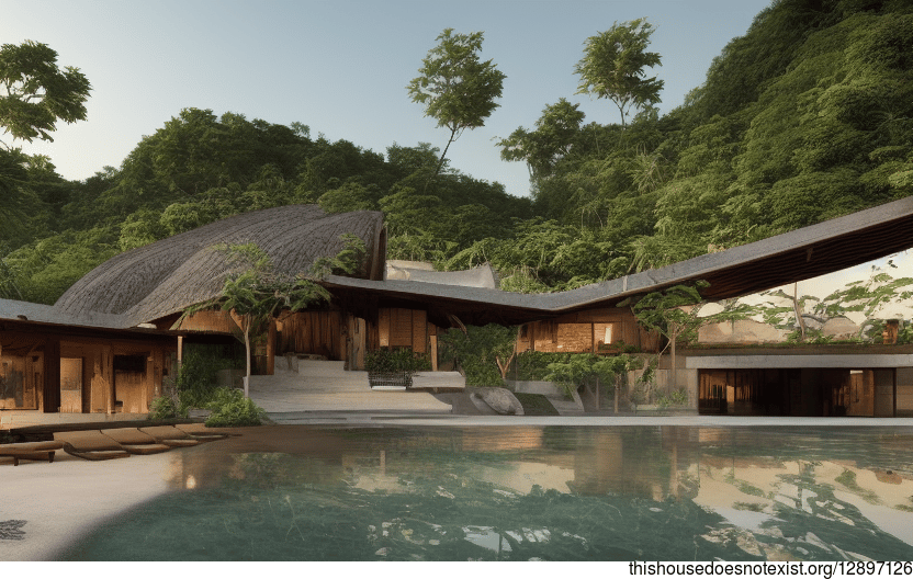 A Modern, Sustainable Home in Ko Pha Ngan, Thailand, Designed with Exposed Wood and Curved Bamboo