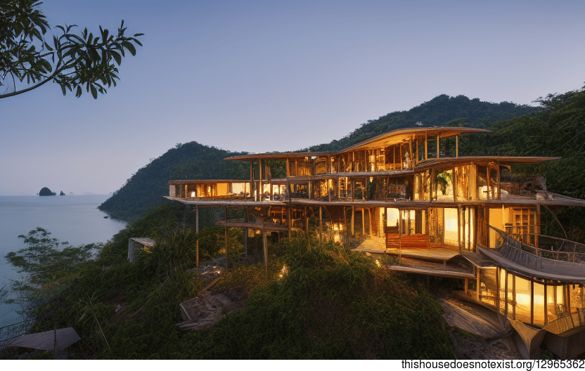 A Modern Home in Ko Pha Ngan, Thailand Made of Wood, Stone, and Bamboo