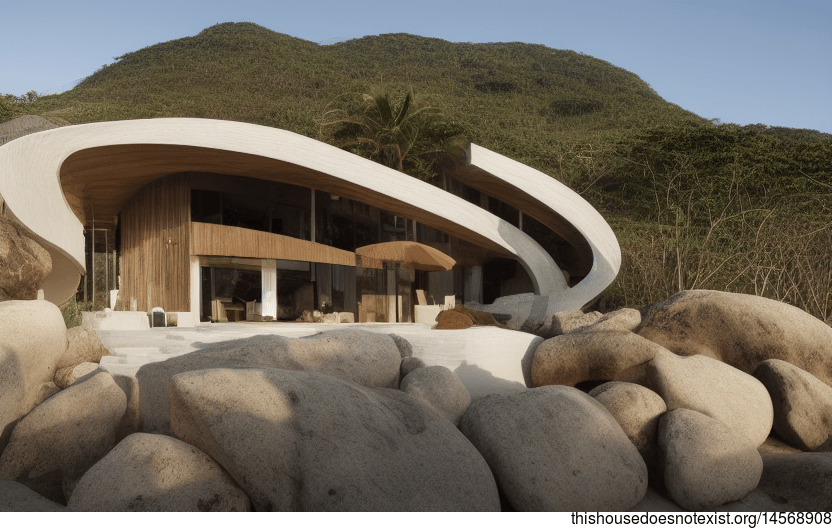 A modern house in Rio de Janeiro, Brazil that is designed to take in the beautiful sunset views
